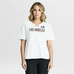 Los Angeles Rams Women's Redzone Slub Boxy T-Shirt - White cheap