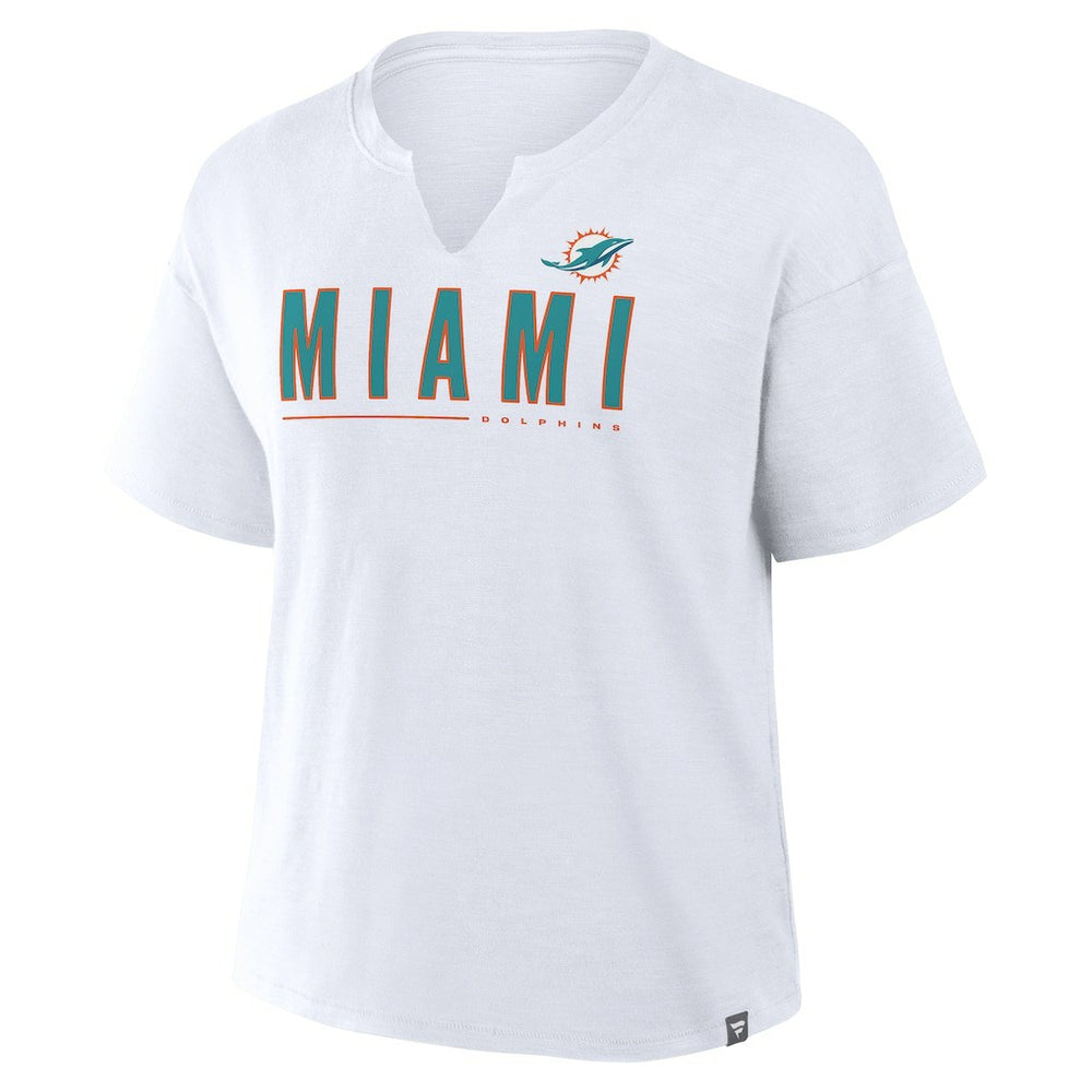 Miami Dolphins Women's Redzone Slub Boxy T-Shirt - White cheap
