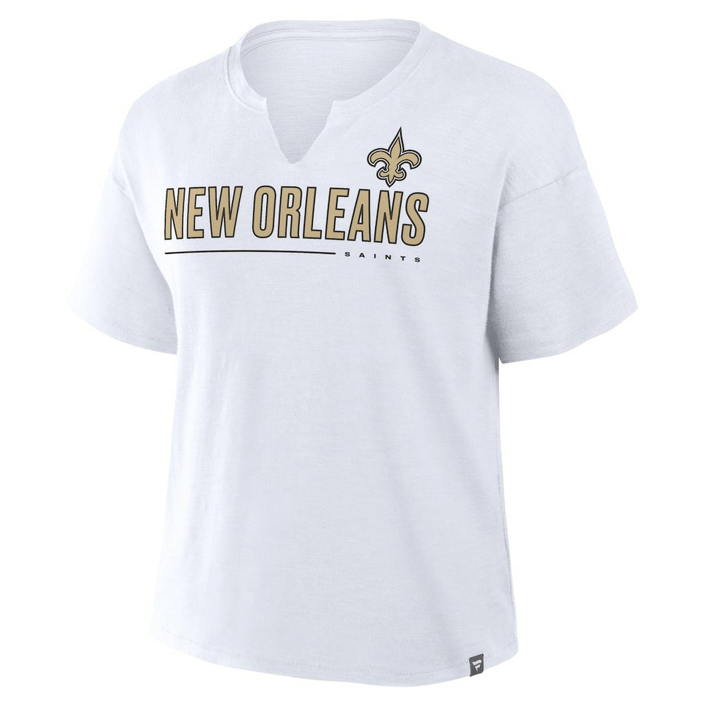 New Orleans Saints Women's Redzone Slub Boxy T-Shirt - White for sale