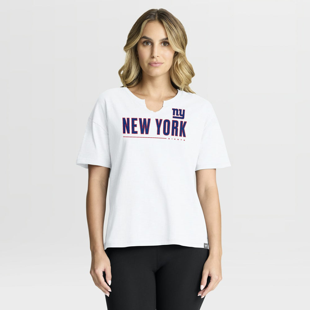 New York Giants Women's Redzone Slub Boxy T-Shirt - White outlet