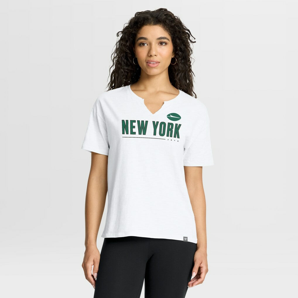 New York Jets Women's Redzone Slub Boxy T-Shirt - White sale