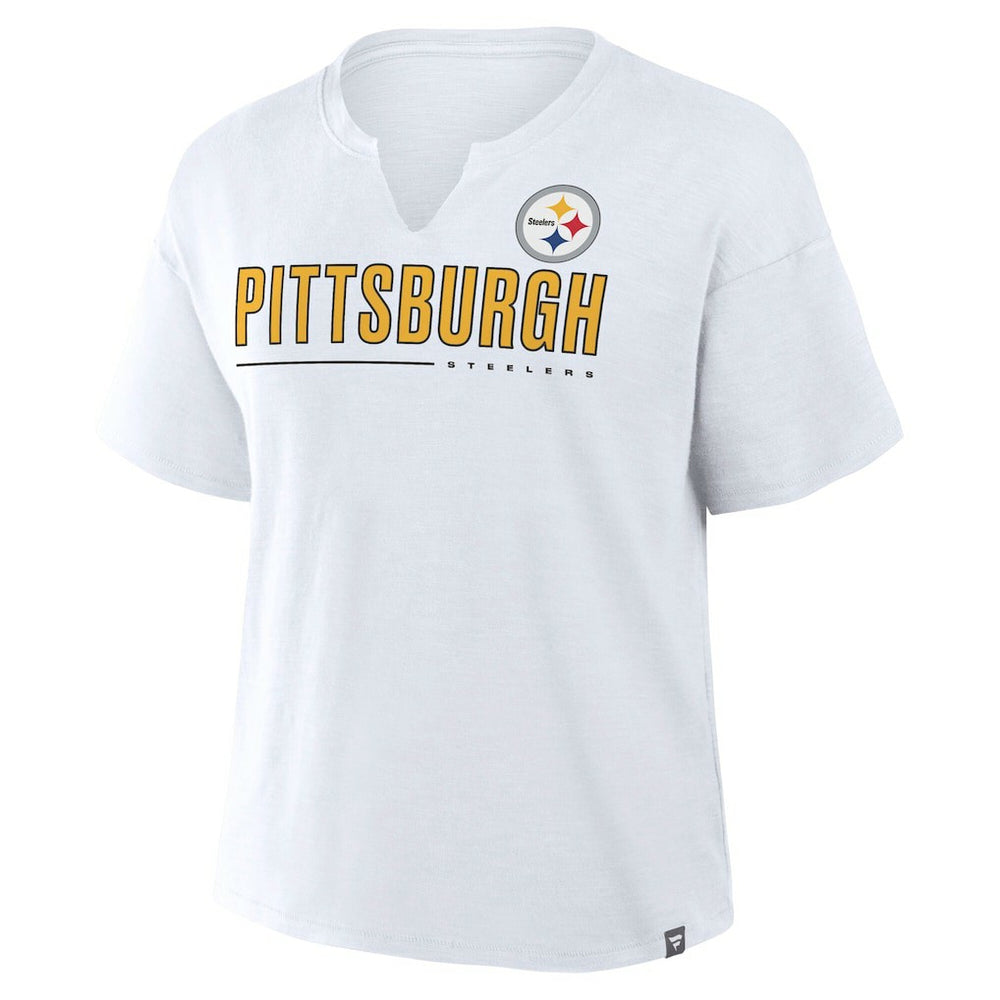 Pittsburgh Steelers Women's Redzone Slub Boxy T-Shirt - White sale
