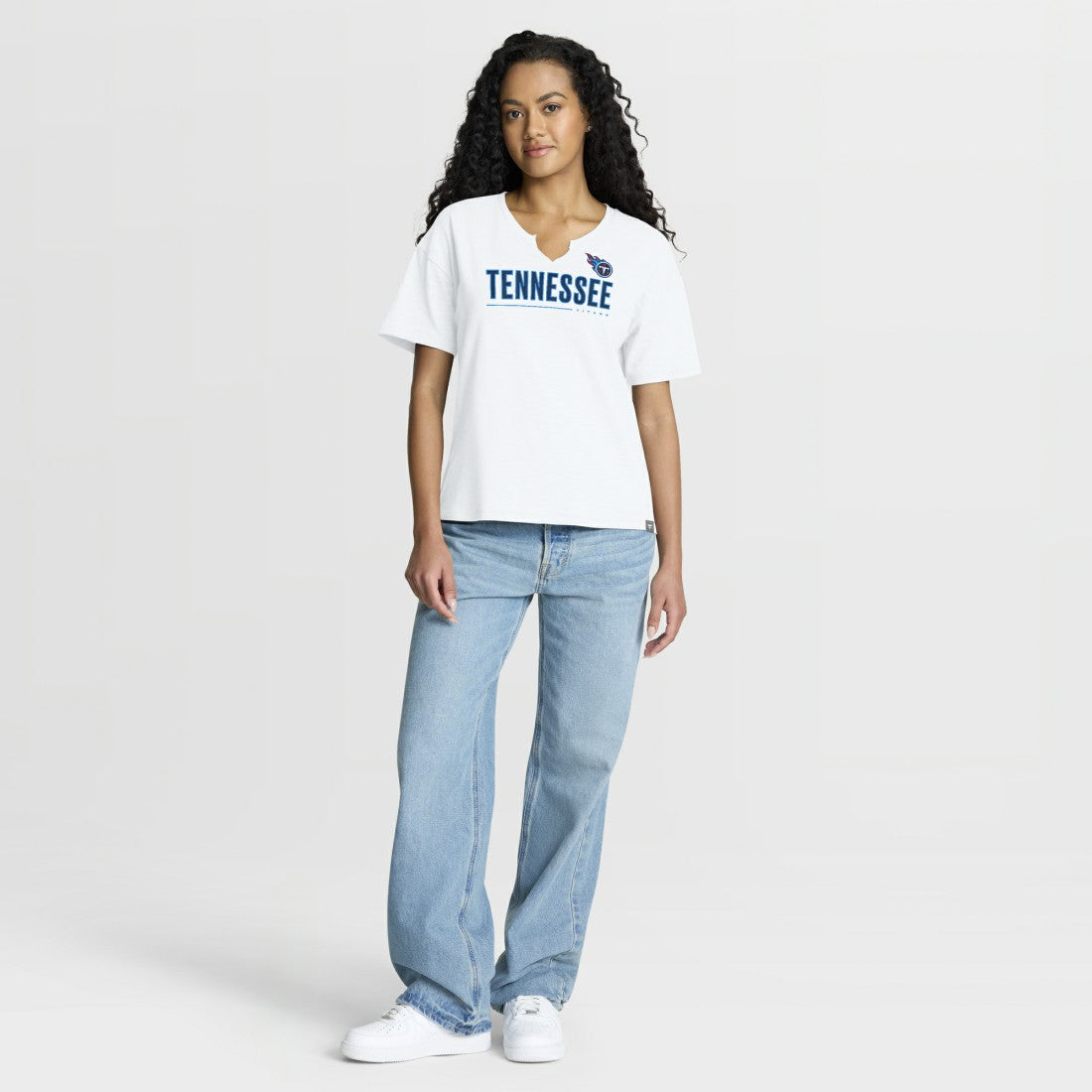 Tennessee Titans Women's Redzone Slub Boxy T-Shirt - White on sale