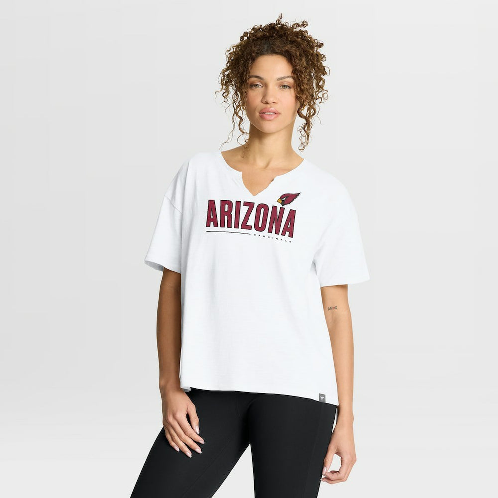 Arizona Cardinals Women's Redzone Slub Boxy T-Shirt - White sale