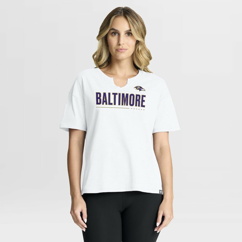 Baltimore Ravens Women's Redzone Slub Boxy T-Shirt - White on sale