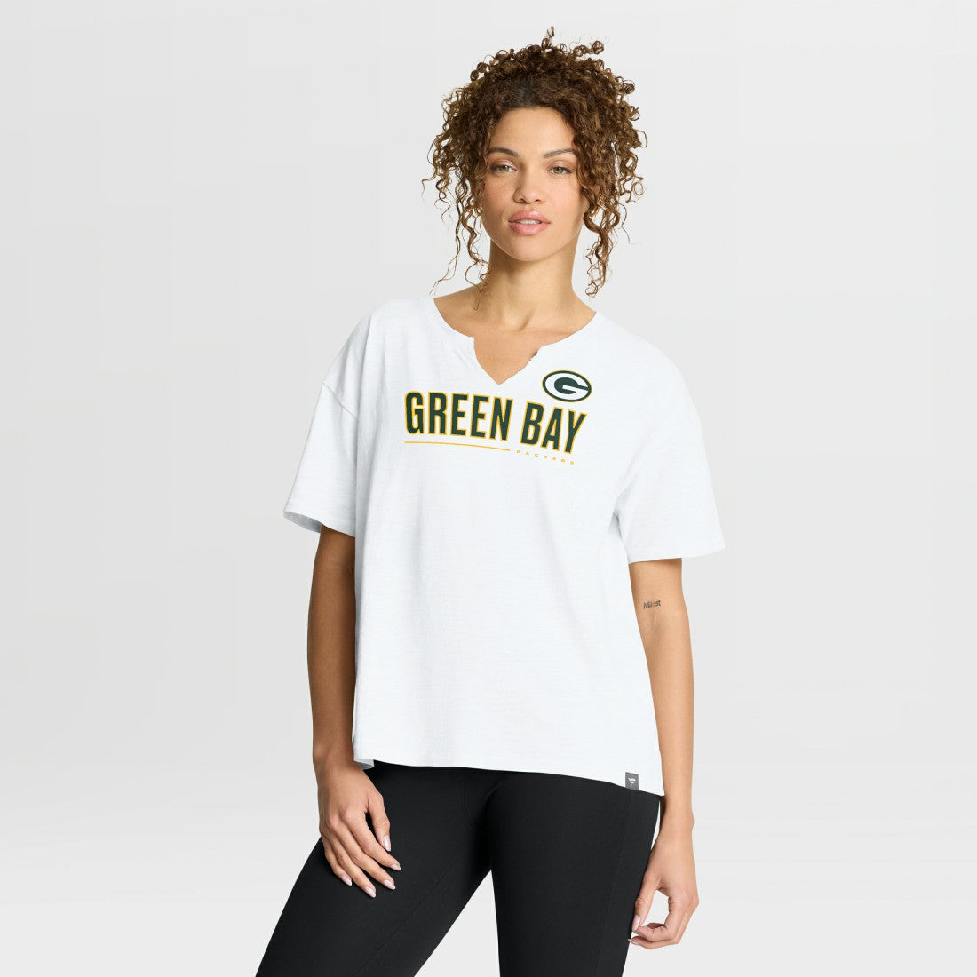 Green Bay Packers Women's Redzone Slub Boxy T-Shirt - White discount