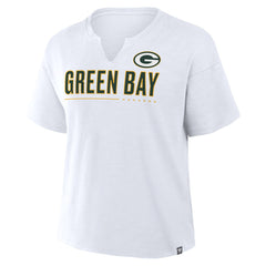 Green Bay Packers Women's Redzone Slub Boxy T-Shirt - White discount
