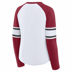 Tampa Bay Buccaneers Women's Redzone Blitz Package Raglan Lace-Up V-Neck Long Sleeve T-Shirt - White/Red sale