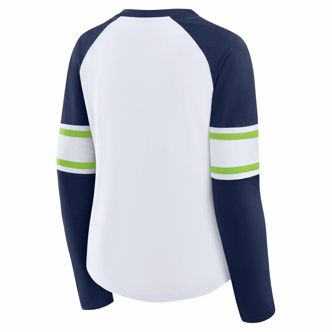 Seattle Seahawks Women's Redzone Blitz Package Raglan Lace-Up V-Neck Long Sleeve T-Shirt - White/College Navy on sale