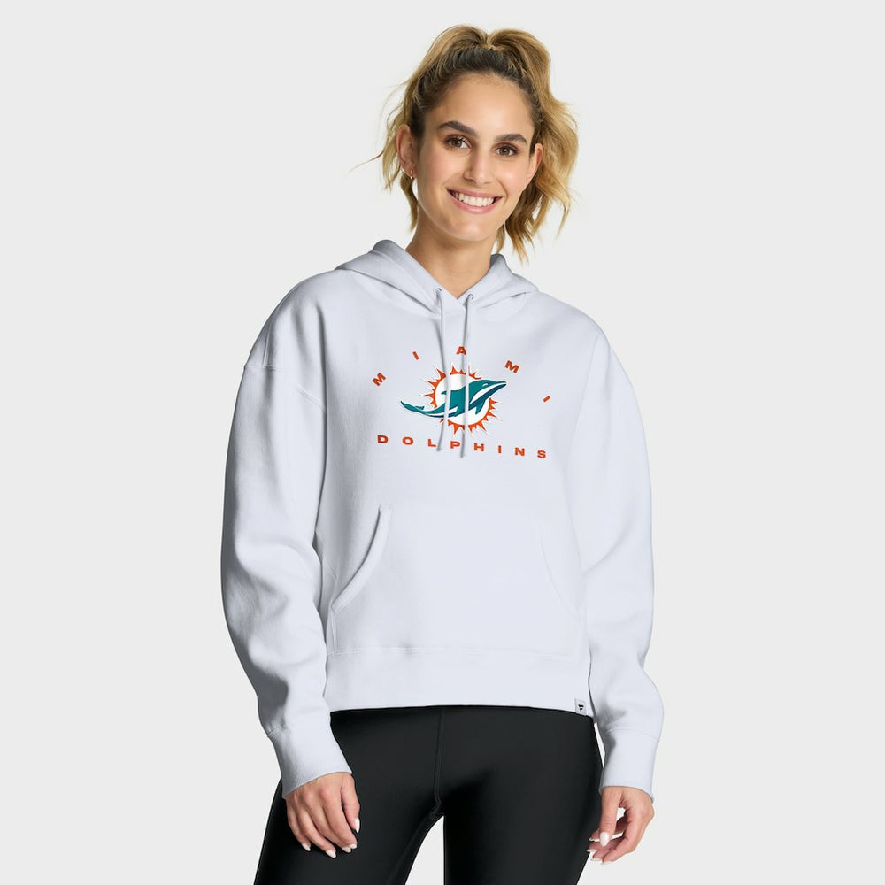 Miami Dolphins Women's Eligible Receiver Legacy Pullover Hoodie - White on sale