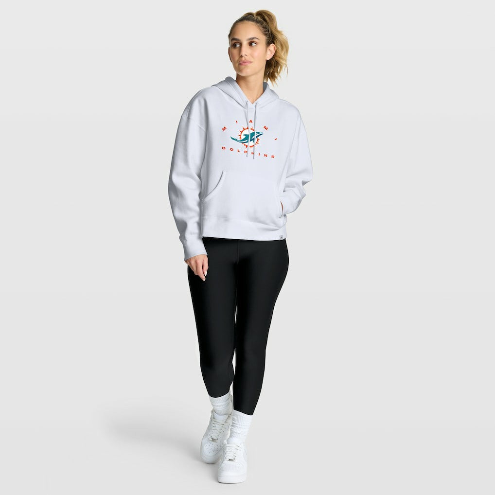 Miami Dolphins Women's Eligible Receiver Legacy Pullover Hoodie - White on sale