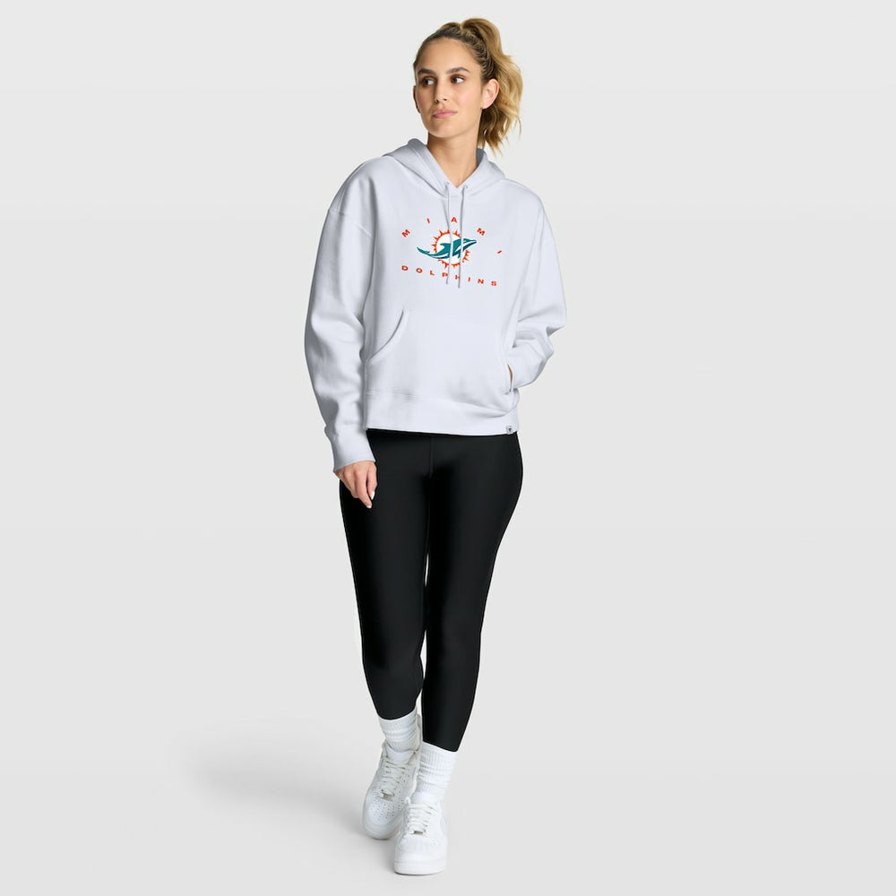 Miami Dolphins Women's Eligible Receiver Legacy Pullover Hoodie - White on sale
