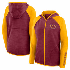 Washington Commanders Women's Redzone End Around Pass Raglan Full-Zip Hoodie - Burgundy/Gold outlet