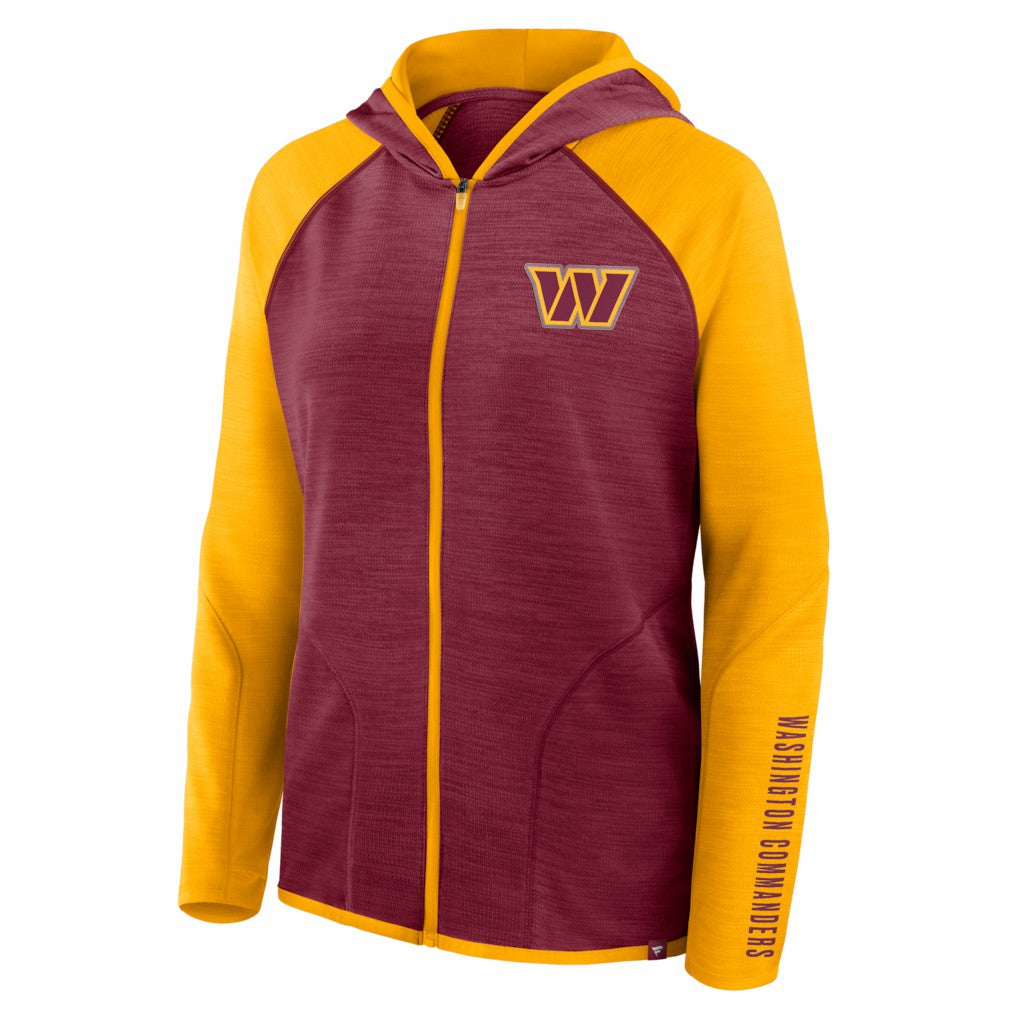Washington Commanders Women's Redzone End Around Pass Raglan Full-Zip Hoodie - Burgundy/Gold outlet