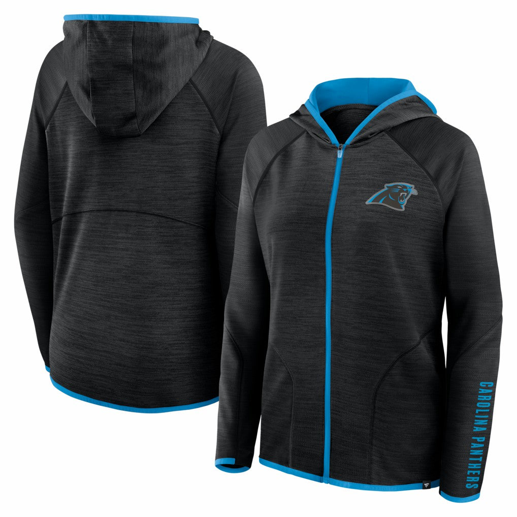 Carolina Panthers Women's Redzone End Around Pass Raglan Full-Zip Hoodie - Black cheap