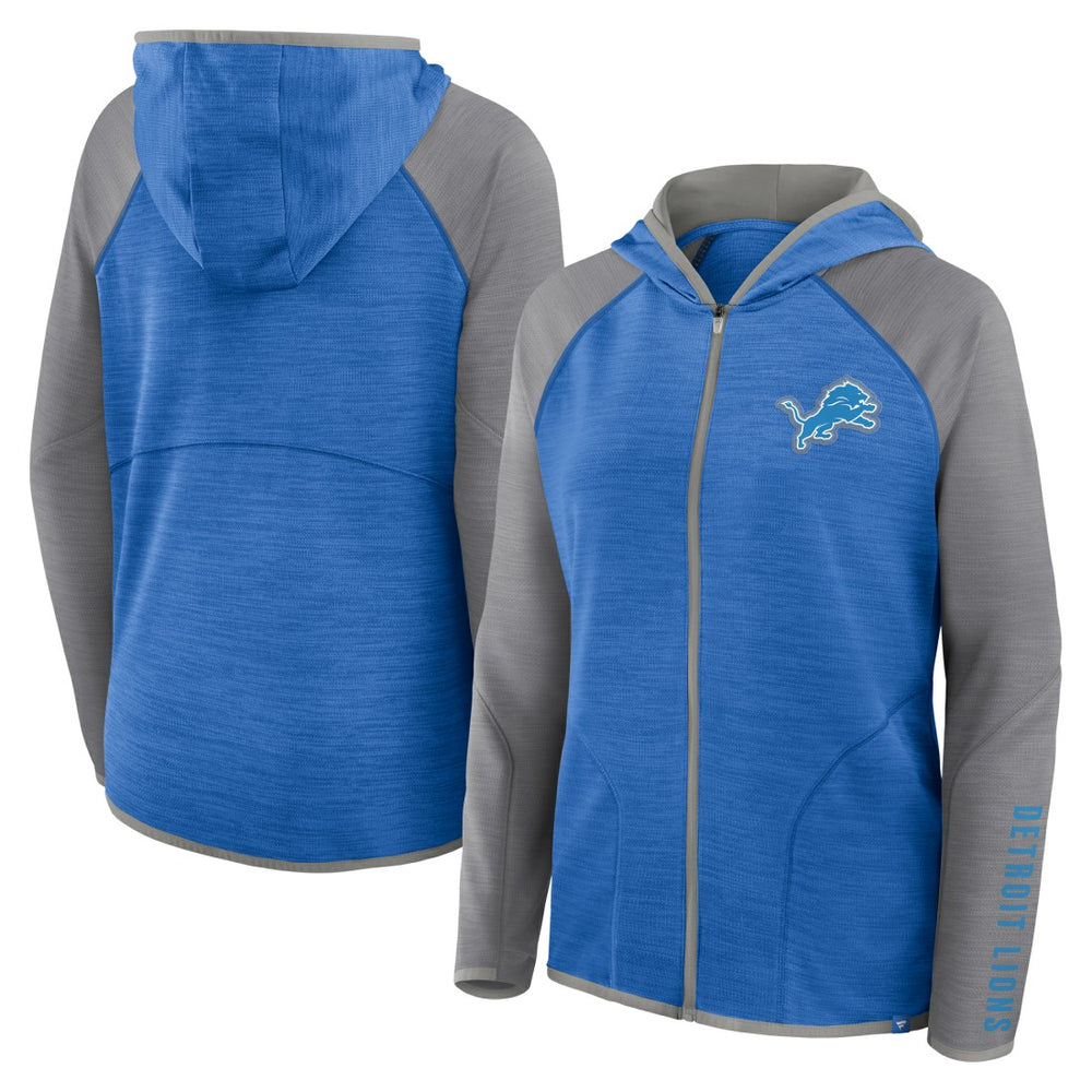 Detroit Lions Women's Redzone End Around Pass Raglan Full-Zip Hoodie - Blue/Gray cheap