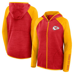 Kansas City Chiefs Women's Redzone End Around Pass Raglan Full-Zip Hoodie - Red/Gold for sale