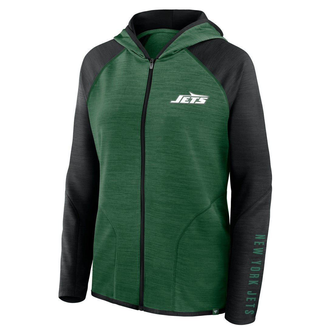 New York Jets Women's Redzone End Around Pass Raglan Full-Zip Hoodie - Green/Black outlet