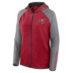 Tampa Bay Buccaneers Women's Redzone End Around Pass Raglan Full-Zip Hoodie - Red/Pewter on sale