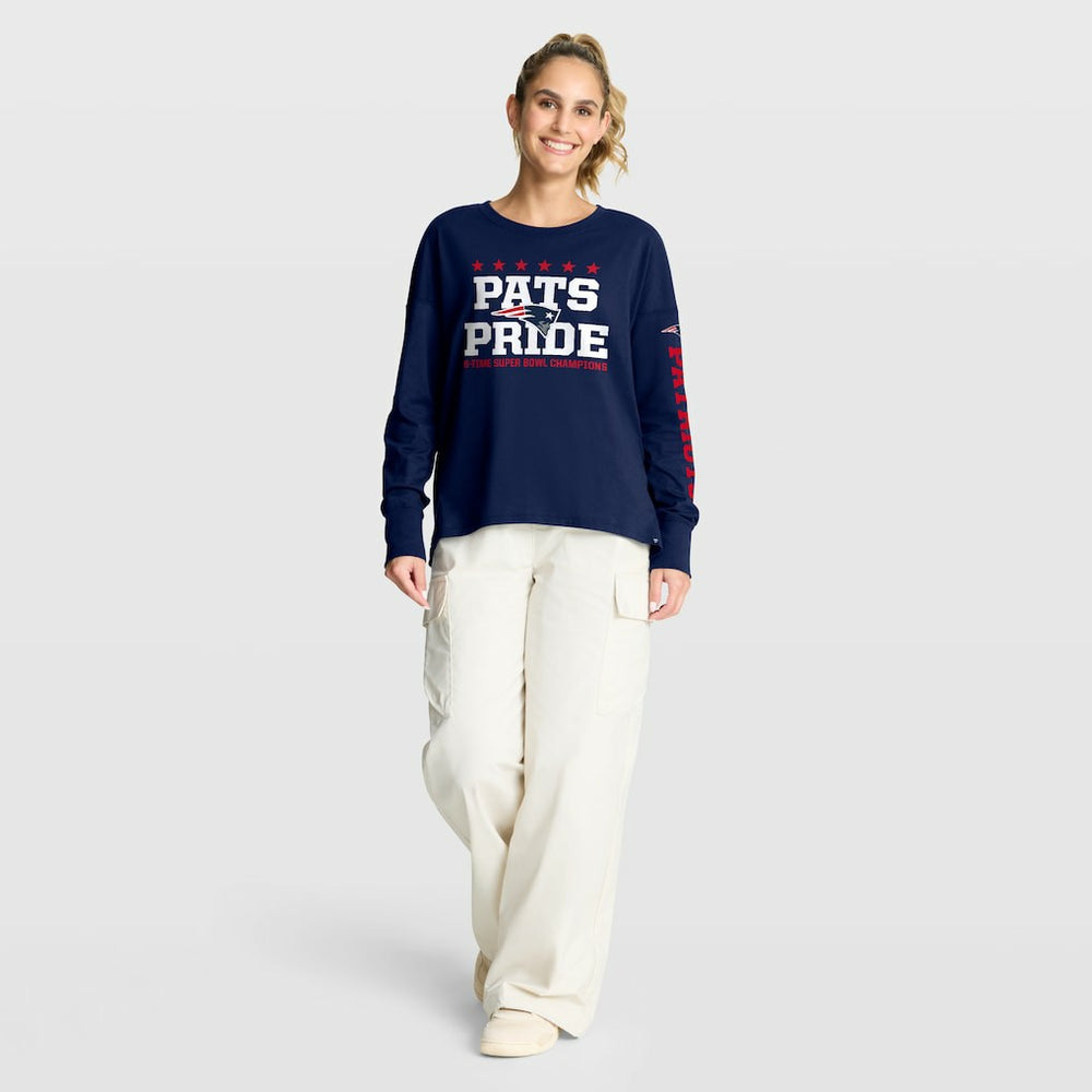 New England Patriots Women's Hometown Legacy Long Sleeve T-Shirt - Navy for sale