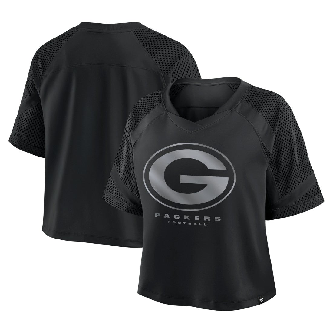Green Bay Packers Women's Oversized Raglan V-Neck Blackout Fashion Jersey for sale