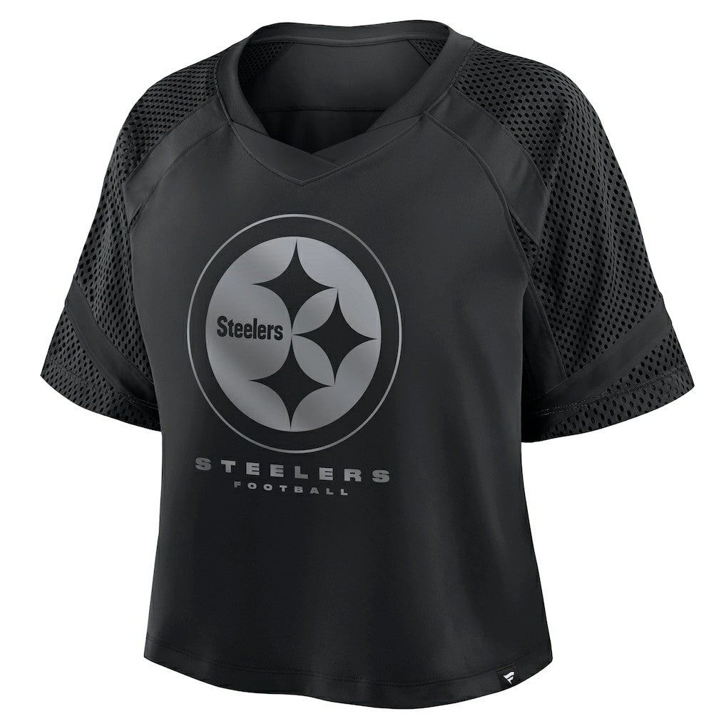 Pittsburgh Steelers Women's Oversized Raglan V-Neck Blackout Fashion Jersey online