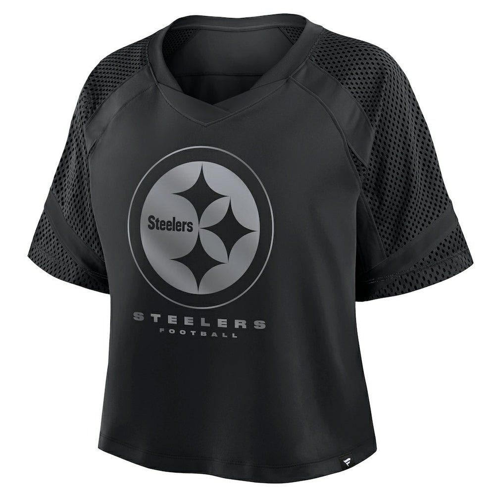 Pittsburgh Steelers Women's Oversized Raglan V-Neck Blackout Fashion Jersey online