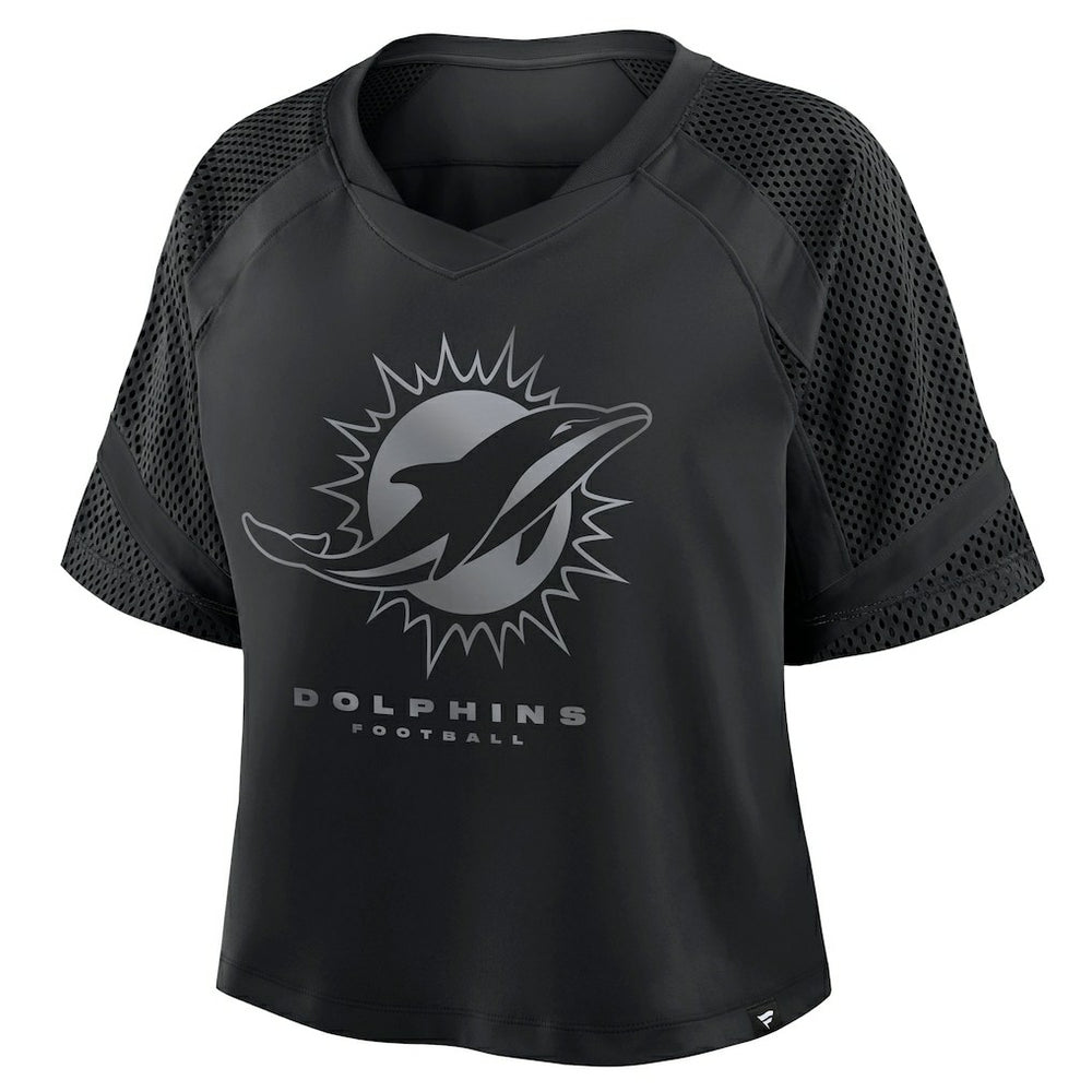 Miami Dolphins Women's Oversized Raglan V-Neck Blackout Fashion Jersey online