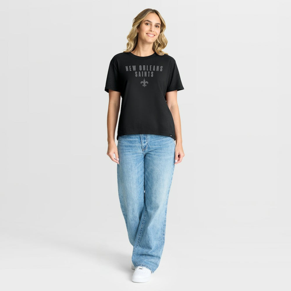 New Orleans Saints Women's Blackout Kneel Down Legacy T-Shirt - Black discount