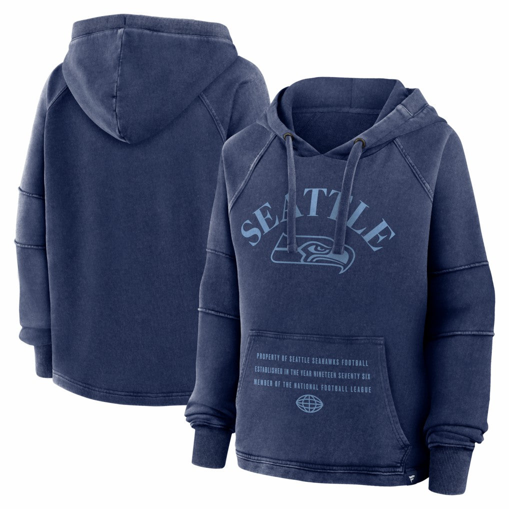 Seattle Seahawks Women's Oversized Raglan Gridiron Hoodie - Navy sale