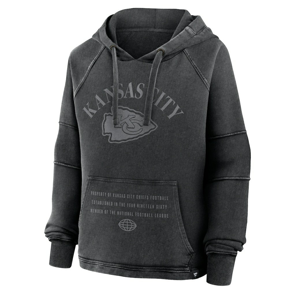 Kansas City Chiefs Women's Oversized Raglan Gridiron Hoodie - Black discount