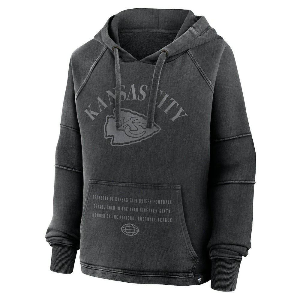 Kansas City Chiefs Women's Oversized Raglan Gridiron Hoodie - Black discount