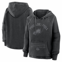 Philadelphia Eagles Women's Oversized Raglan Gridiron Hoodie - Black outlet