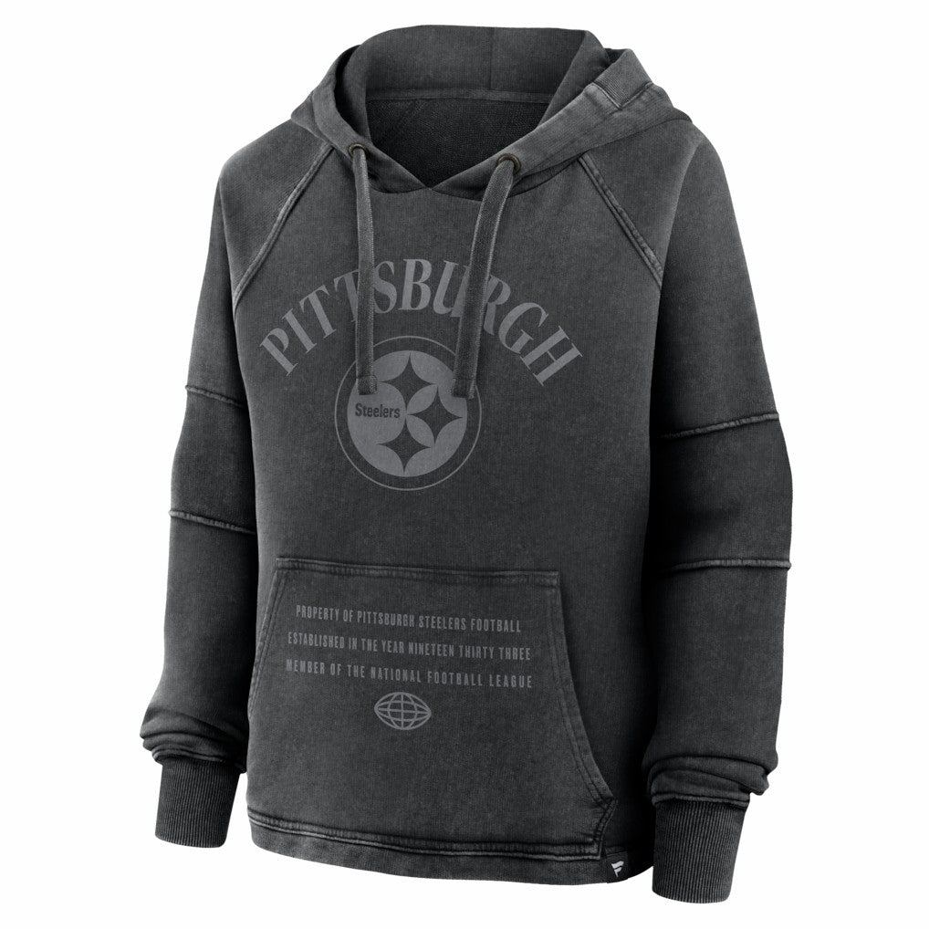 Pittsburgh Steelers Women's Oversized Raglan Gridiron Hoodie - Black outlet