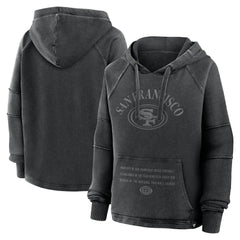 San Francisco 49ers Women's Oversized Raglan Gridiron Hoodie - Black sale