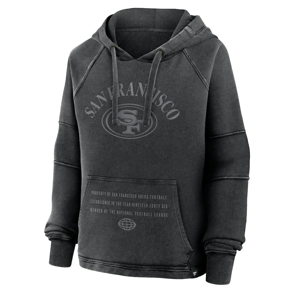 San Francisco 49ers Women's Oversized Raglan Gridiron Hoodie - Black sale