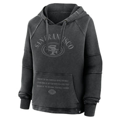 San Francisco 49ers Women's Oversized Raglan Gridiron Hoodie - Black sale