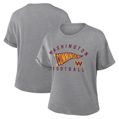 Washington Commanders Women's Pennant Wave Tribute Tri-Blend Boxy T-Shirt - Heather Gray on sale