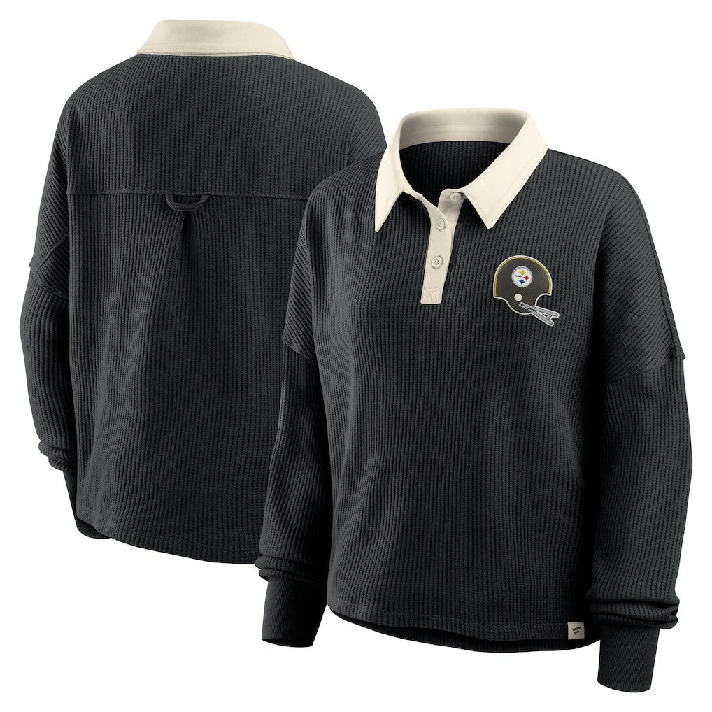 Pittsburgh Steelers Women's Oversized Hometown Premium Thermal Long Sleeve Shirt - Black on sale