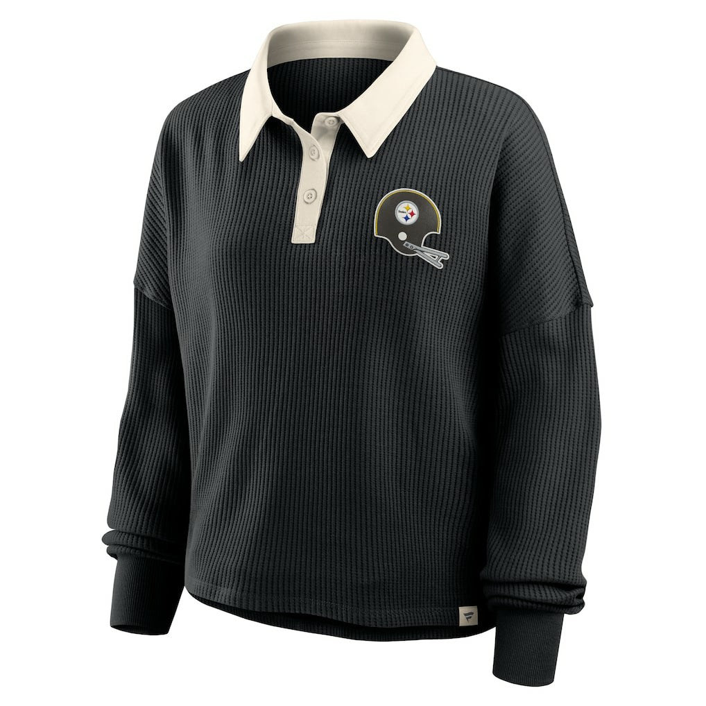 Pittsburgh Steelers Women's Oversized Hometown Premium Thermal Long Sleeve Shirt - Black on sale