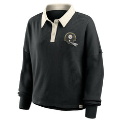 Pittsburgh Steelers Women's Oversized Hometown Premium Thermal Long Sleeve Shirt - Black on sale