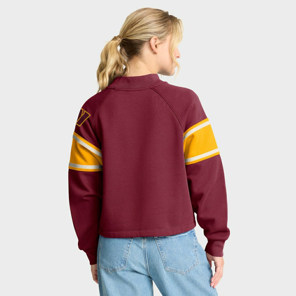 Washington Commanders Oversized Hometown Toss Sweep Mock Neck Pullover - Burgundy outlet