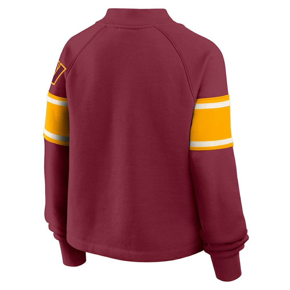 Washington Commanders Oversized Hometown Toss Sweep Mock Neck Pullover - Burgundy outlet