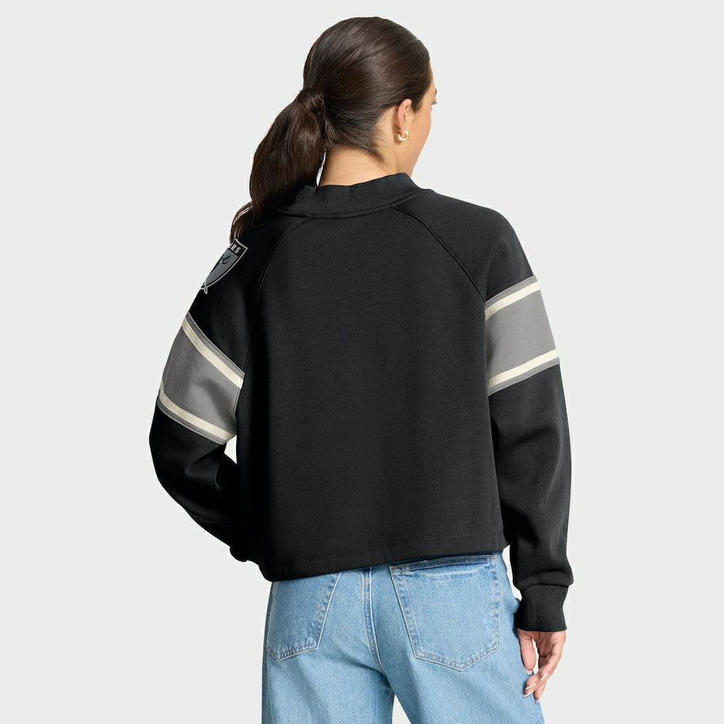 Las Vegas Raiders Oversized Hometown Toss Sweep Mock Neck Pullover - Black discount