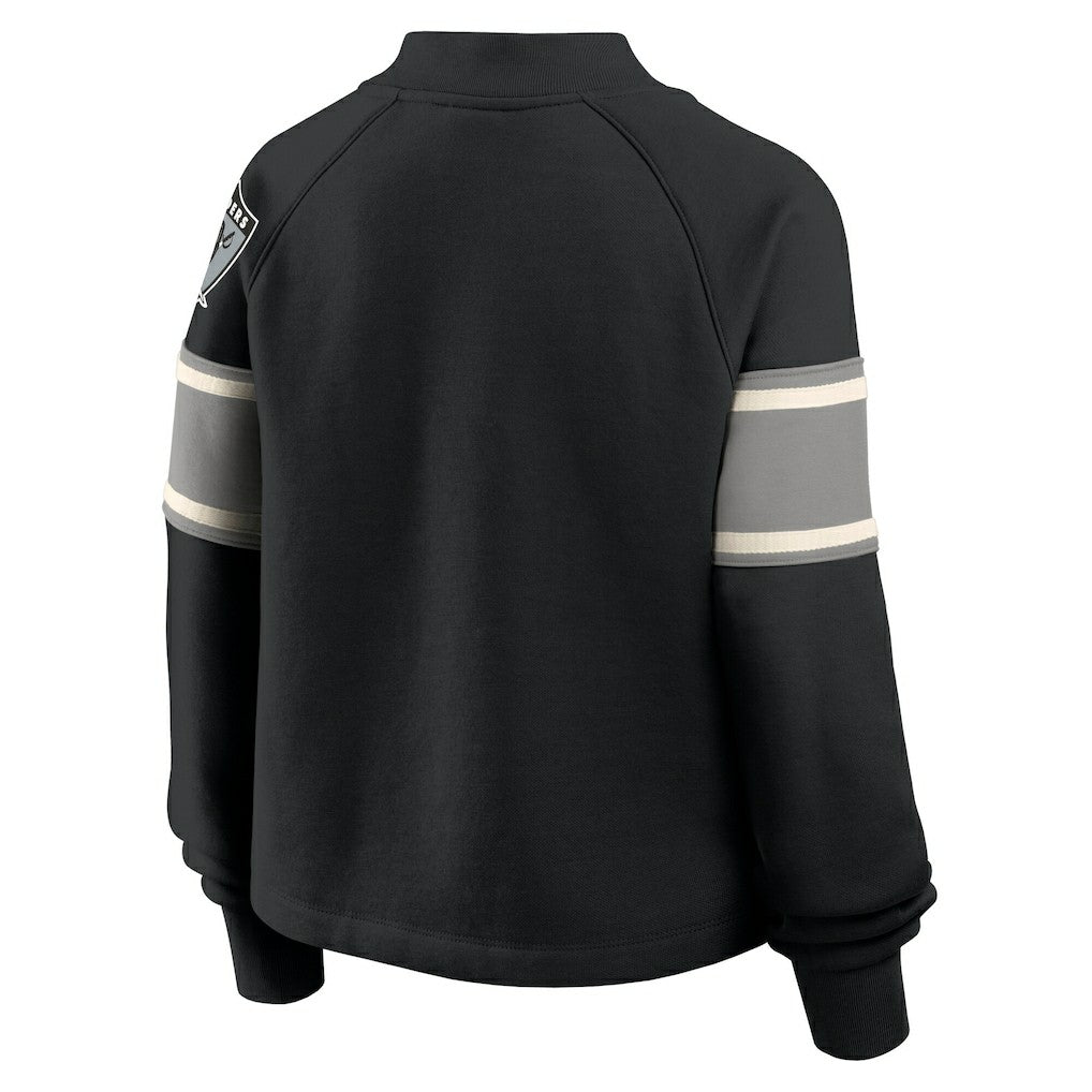 Las Vegas Raiders Oversized Hometown Toss Sweep Mock Neck Pullover - Black discount