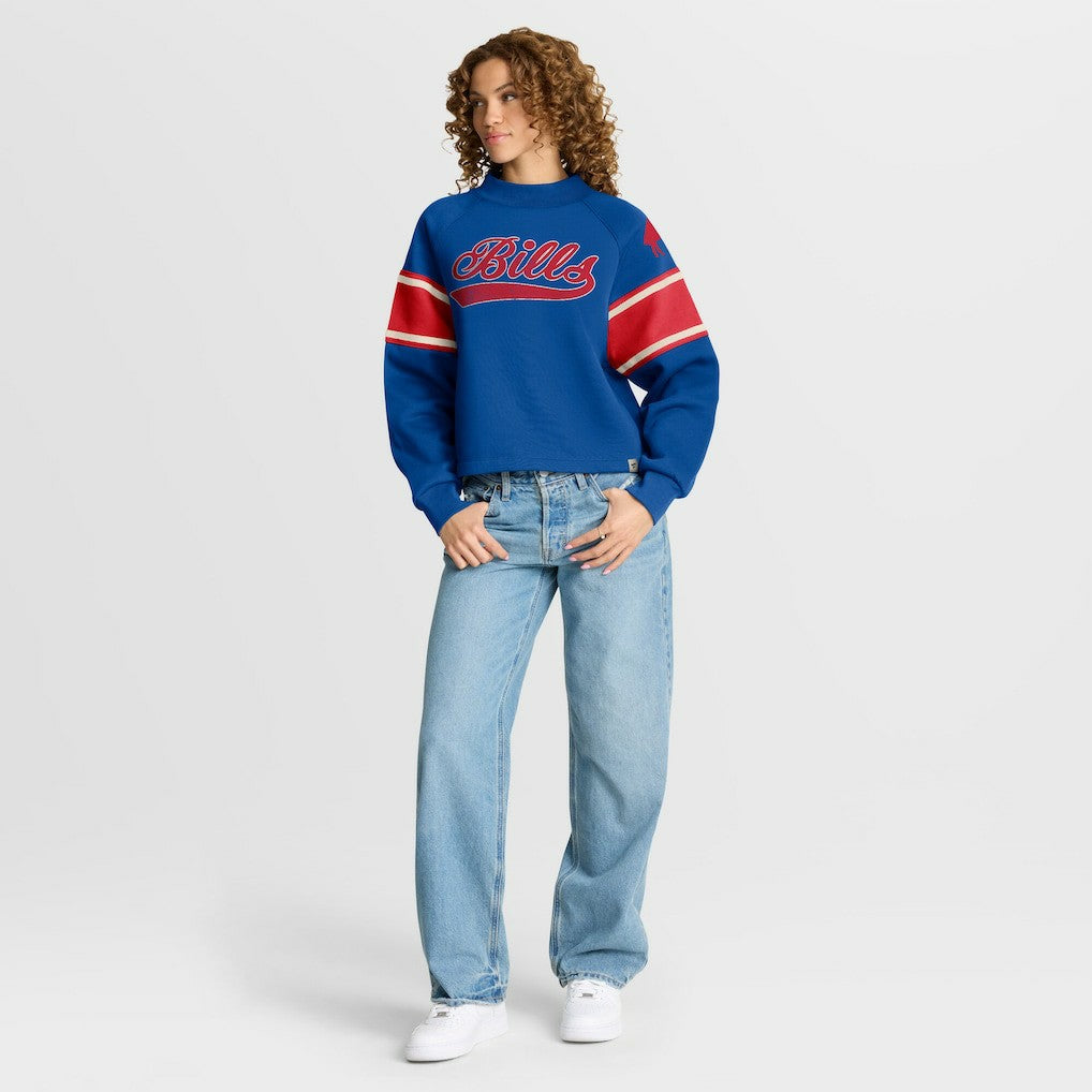 Buffalo Bills Oversized Hometown Toss Sweep Mock Neck Pullover - Royal for sale