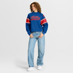 Buffalo Bills Oversized Hometown Toss Sweep Mock Neck Pullover - Royal for sale