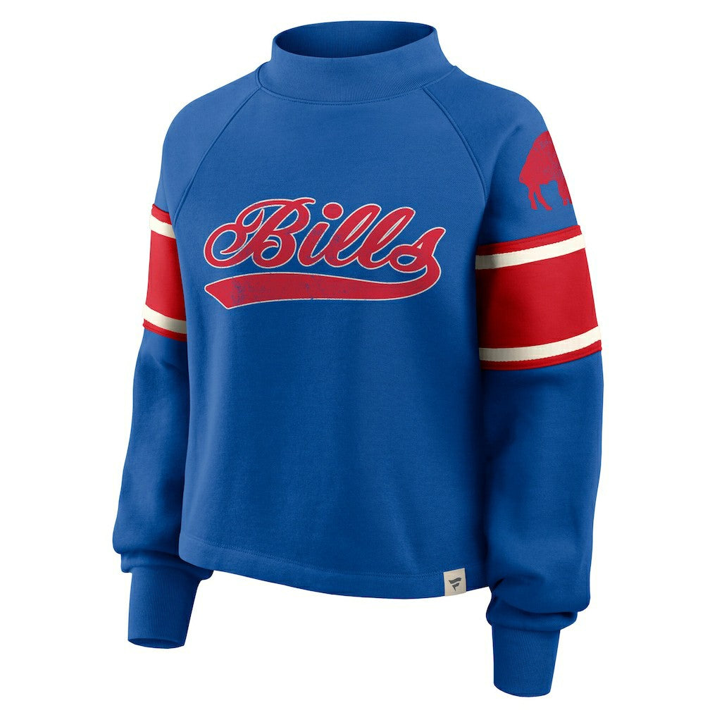 Buffalo Bills Oversized Hometown Toss Sweep Mock Neck Pullover - Royal for sale