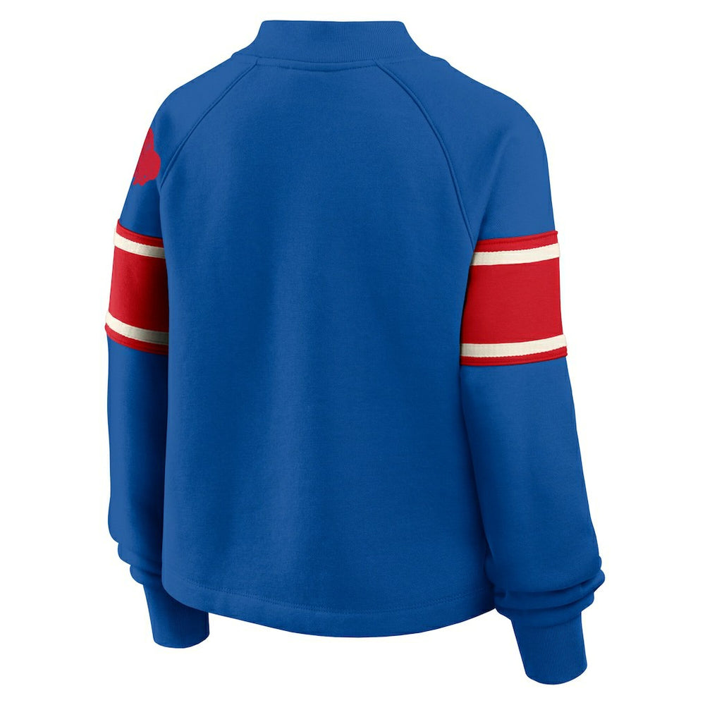 Buffalo Bills Oversized Hometown Toss Sweep Mock Neck Pullover - Royal for sale