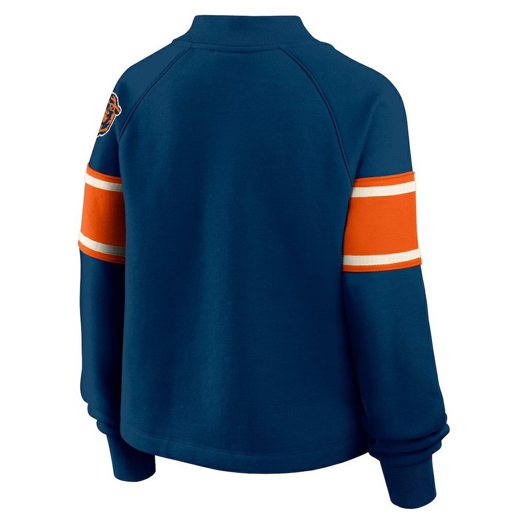 Chicago Bears Oversized Hometown Toss Sweep Mock Neck Pullover - Navy cheap